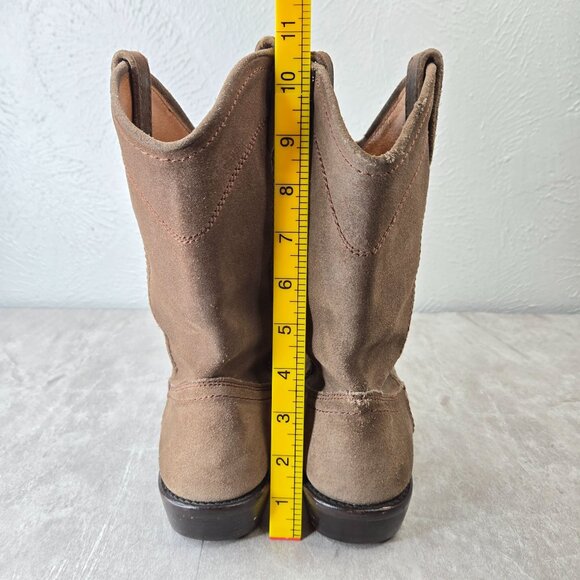 Steve Madden Western Boots Sz 7 Tan Suede Pull on Casual Cowgirl Midcalf Booties - Picture 4 of 13